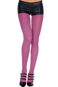 Opaque Pink & Black Dogtooth Tights Opaque Spandex Houndtooth Pantyhose - Picture 1 of 1