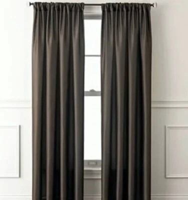 JCP ROYAL VELVET ENCORE LENGÜETA TRASERA FRANELA PANEL INTERLINEADO 50" X 84" NEGRO Foto 1 de 4