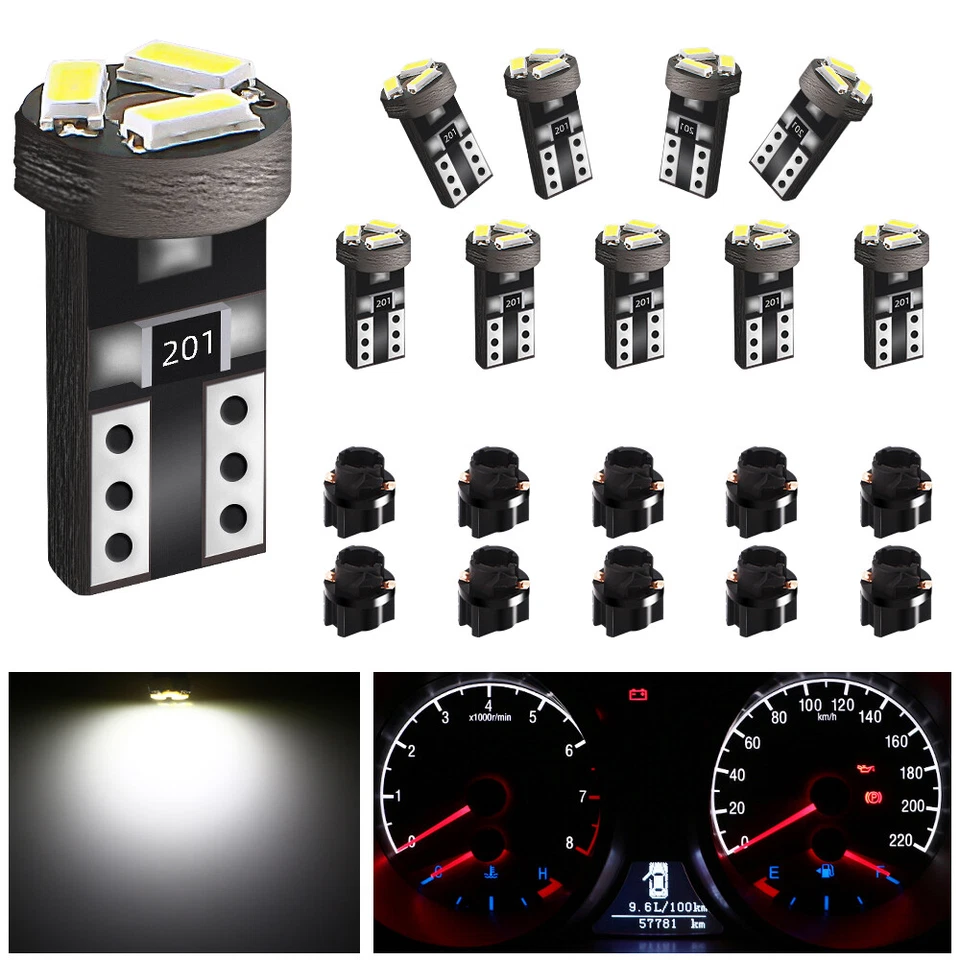 100Pcs T5 37 74 LEDs Lights Bulbs 3/8 Sockets Instrument Panel Cluster Dashboard - Image 1 of 4