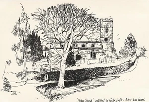 FOXTON CHURCH, Leicestershire By Ken Evans - Vintage POSTCARD Size print - Picture 1 of 2