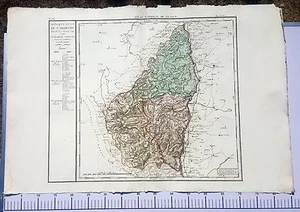 Dépt 07 - XVIII ème Grande Carte Aquarellée de l'Ardèche 86 x 58 cm de 1790 - Picture 1 of 1