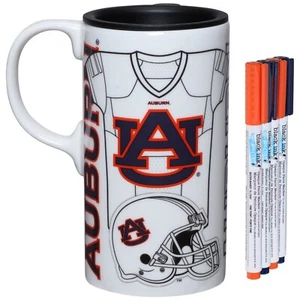 NCAA 20 ounce Personalizable Ceramic Travel Coffee Mug With Team Color Markers - Picture 1 of 4