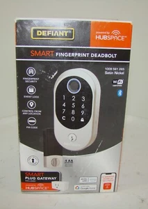 NEW Defiant Smart Fingerprint Deadbolt in Satin Nickel 1009 561 265 Hubspace BN - Picture 1 of 9