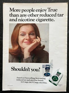 1970 True Low Tar Nicotine Light Cigarettes Print Ad - More People Enjoy... - Picture 1 of 1
