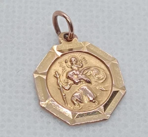 Small Fully Hallmarked Georg Jensen 9ct Gold St Christopher Pendant Or Charm - Picture 1 of 6