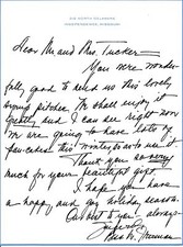 Bess Truman thaks a friend for a holiday gift in an undated autograph letter