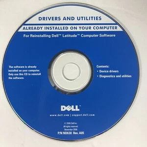 Dell Latitude Drivers & Utilities CD Reinstallation Disk Software 2006 P/N ND630 - Picture 1 of 1