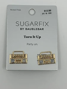 Sugarfix by Baublebar Ohrringe Ghettoblaster Party "Turn it Up" Strass goldfarben - Bild 1 von 7