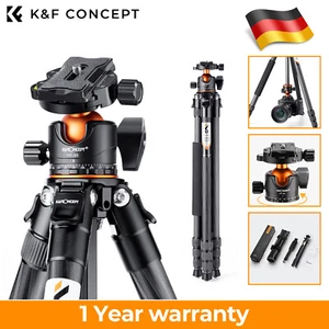K&F Concept 175cm Carbon Stativ Heavy Duty Profi Kamerastativ Tripod 33Ibs Load - Bild 1 von 12