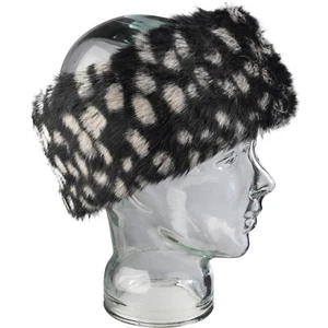 Ladies Faux Fur Winter Head Band Black/White - Picture 1 of 2