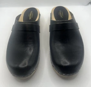 Swedish Hasbeens Husband Clogs in Black Women's Size 36 Boho Indie Comfy - Picture 1 of 19