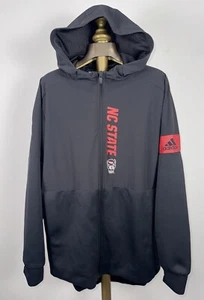 Adidas NC State Wolfpack giacca full zip uomo grande nera edizione squadra PE - Foto 1 di 16