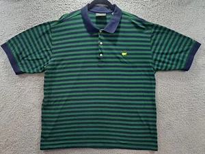 Masters Collection Polo Shirt Golf Tournament Green Blue Striped Mens Size XL - Picture 1 of 6