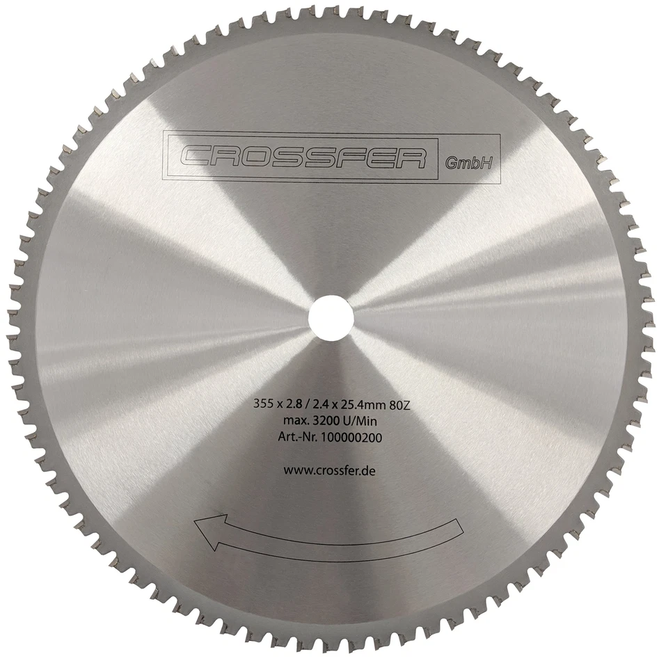 Sägeblatt 355 x 25,4mm CROSSFER HM Metall Kreissägeblatt universal Stahl Eisen