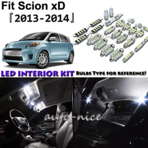 8x HID Xenon Bright White LED Interior Lights Package Kit For 2013 2014 Scion xD - Picture 1 of 9