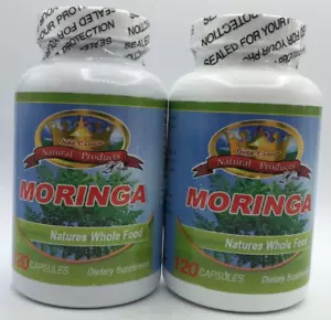 2PK Gold Crown Natural Products Moringa ~ 120 Capsules Each ~ EXP 5/25 ~ SEALED! - Picture 1 of 2