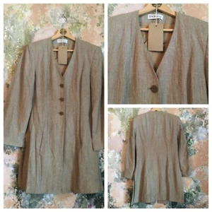 WOMENS JACKET SIZE 10 BEIGE WOOL MOHAIR VINTAGE DESIGNER WORN ON FILM.INC UK PP - Picture 1 of 1