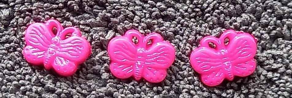 3x Knopf –Schmetterling, pink - Bild 1 von 1