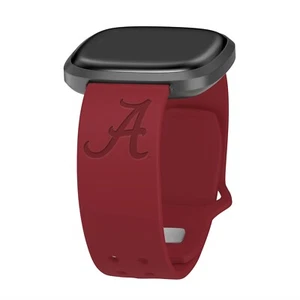 Cinturino orologio in silicone inciso cremisi Alabama per FitBit Versa e Sense - Foto 1 di 10
