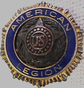 Vintage American Legion Sterling Silver and Blue Enamel Lapel Pin - Picture 1 of 5