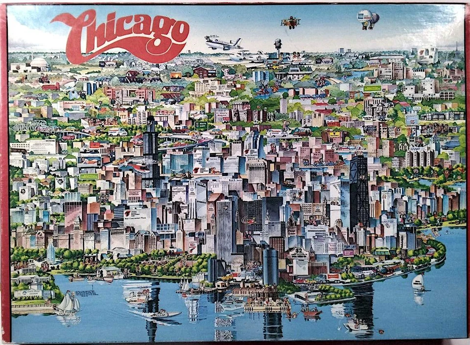 1988 City Of Chicago Don Scott 504 pc 21-1/4" X 14-1/8" Buffalo Games Puzzle - Image 1 of 1