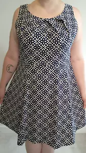 Size 22 Dress Roz & Ali Blue Pattern Sleeveless Short Casual Women's Plus - Picture 1 of 7