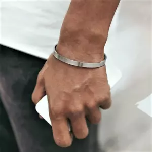 Bracciale Polsino Argento Da Uomo Acciaio Inox Classico Vichingo Moderno Bracciale Norse - Foto 1 di 10
