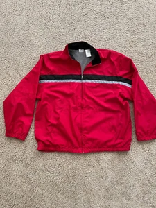 Sz L Vintage Coaches Jacket Athletic Works Men's Lightweight Red Black Gray - Picture 1 of 8