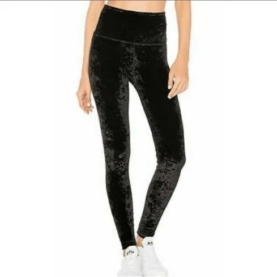 PINK Victoria’s Secret Ultimate High Rise Shimmer Velour Leggings - Small - Image 1 of 4