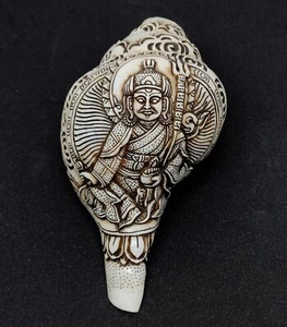 Guru Rinpoche Padmasambhava Caracola Shell Monje Tibetano Ritual Trompeta shankha, GC - Imagen 1 de 6