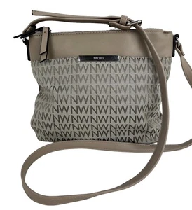 Nine West Handtasche Umhängetasche neu Druck hell & dunkelbeige Farbe 4 Abschnitte gebraucht, in einwandfreiem Zustand - Bild 1 von 12