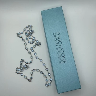 Collar Chanelle Touchstone Crystal de Swarovski, Aurora Boreale Blue, 36" Foto 1 de 4