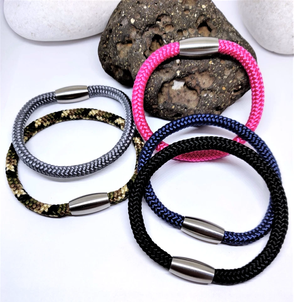 Armband Unisex Segelseil Edelstahl Farbauswahl Fußball Surfer Damen Herren Kind - Bild 1 von 4
