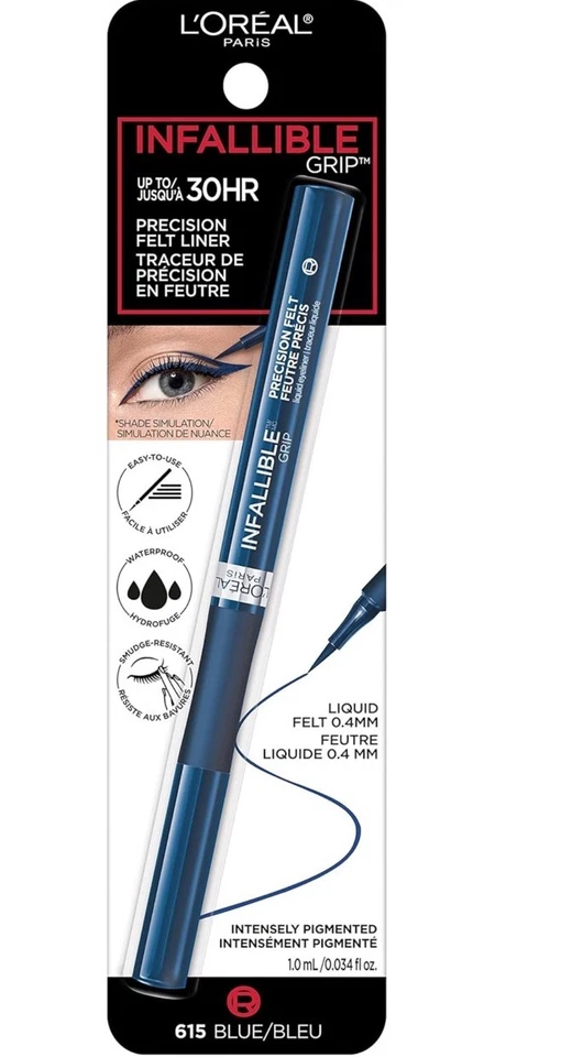 60 PCS -WHOLESALE- LOREAL INFALLIBLE PRECISION FELT LINER 615 Blue - Image 1 of 3