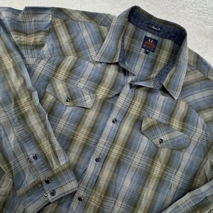 Moon Shine Spirit Para Hombres XL Camisa Occidental a Cuadros Manga Larga Perla A Presión Informal - Imagen 1 de 11