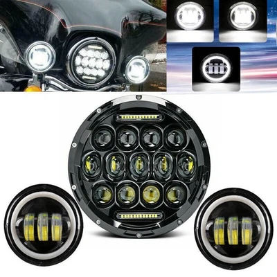 Faros LED de 7 pulgadas y luces antiniebla de paso para Yamaha V-Star XVS 650 1300 Foto 1 de 4