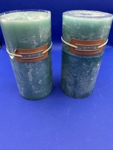2 VTG Jante Large Pillar Candle Exotic Rainforest Scented 4 X 8 INCHES Sea Green - Bild 1 von 10