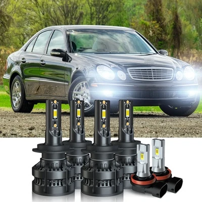 For Mercedes-Benz E350 E320 E550 -6x 6000K LED Headlight + Fog Light Bulbs Kit - Image 1 of 4