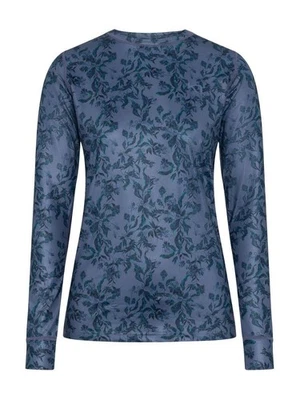 NEW Kari Traa Fryd Base Layer Long Sleeve Moon Floral Blue Grey Baselayer Top XL - Image 1 of 4