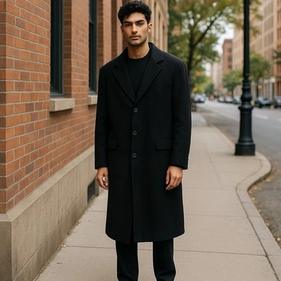 Abrigo Top De Colección Polo University Ralph Lauren Hombres 44 R Azul Marino Cachemira Pura $1500 LEER Foto 1 de 4