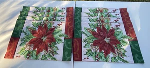 Gobelin Weihnachtsstern Weihnachten Tischsets - 8er Set - gefüttert - Bild 1 von 16