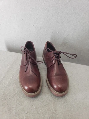 Camper Womens Oxford 4.5 Burgundy Leather Lace Up Low Top Comfort Casual Shoes - Image 1 of 4