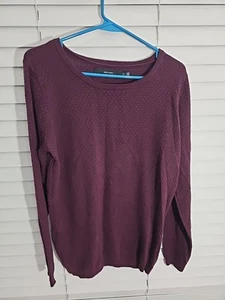 Vero Moda Damen VMCARE STRUCTURE LS O-Ausschnitt Pullover Strick weinrot Bluse Large - Bild 1 von 4