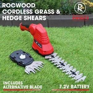 Grass Shears 2 In 1 Garden Electric Cordless Hedge Trimmer Shrub RocwooD 7.2V - Picture 1 of 8