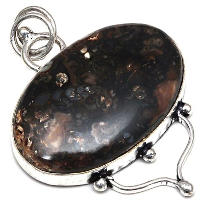 Pendant Turtella Jasper Gemstone Gift For Her Silver Jewelry 2" - Image 1 of 4