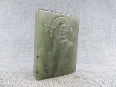 Antigua figura china de jade gris hetiano tallada a mano estatua colgante de jade Foto 1 de 4