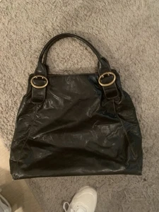 Extra große schwarze Leder Handtasche Schultertasche Monsoon Accesorize - Bild 1 von 10