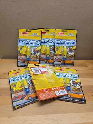 Melissa & Doug Water Wow! Reusable Coloring Books Vehicles Set of 6 NEW Open Box - Image 1 of 3