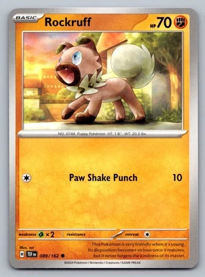 Pokemon TCG SV05: Temporal Forces Rockruff 089/162 - Image 1 of 2