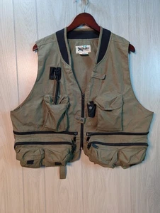 Distressed Drake Fly fishing Water Fowl Zippered Multi Pocket Vest Jacket Men XL - Picture 1 of 7
